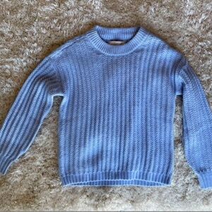 LOFT Light Blue Cable Knit Sweater